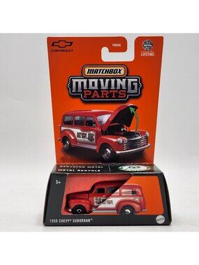 1950 Chevy Suburban Matchbox Moving Parts Die-Cast Car Red